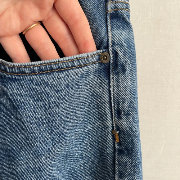 Diamond Gusset Mens Jeans Blue Denim Five Pocket USA Made 37x32 DMR 104A - Picture 10 of 15